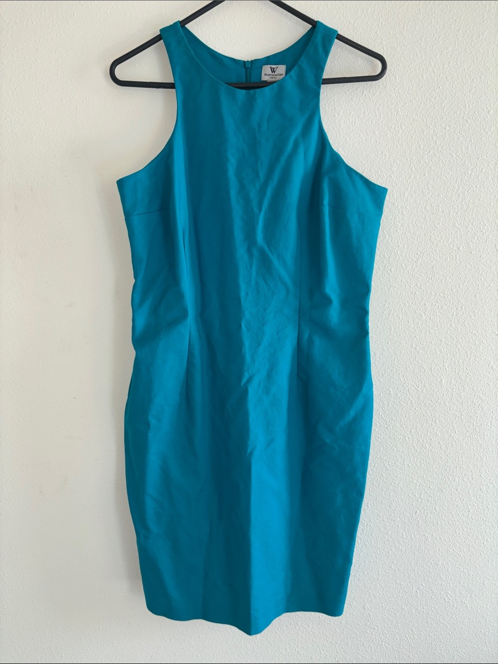 Worthington Teal Sleeveless Sheath Midi Dress